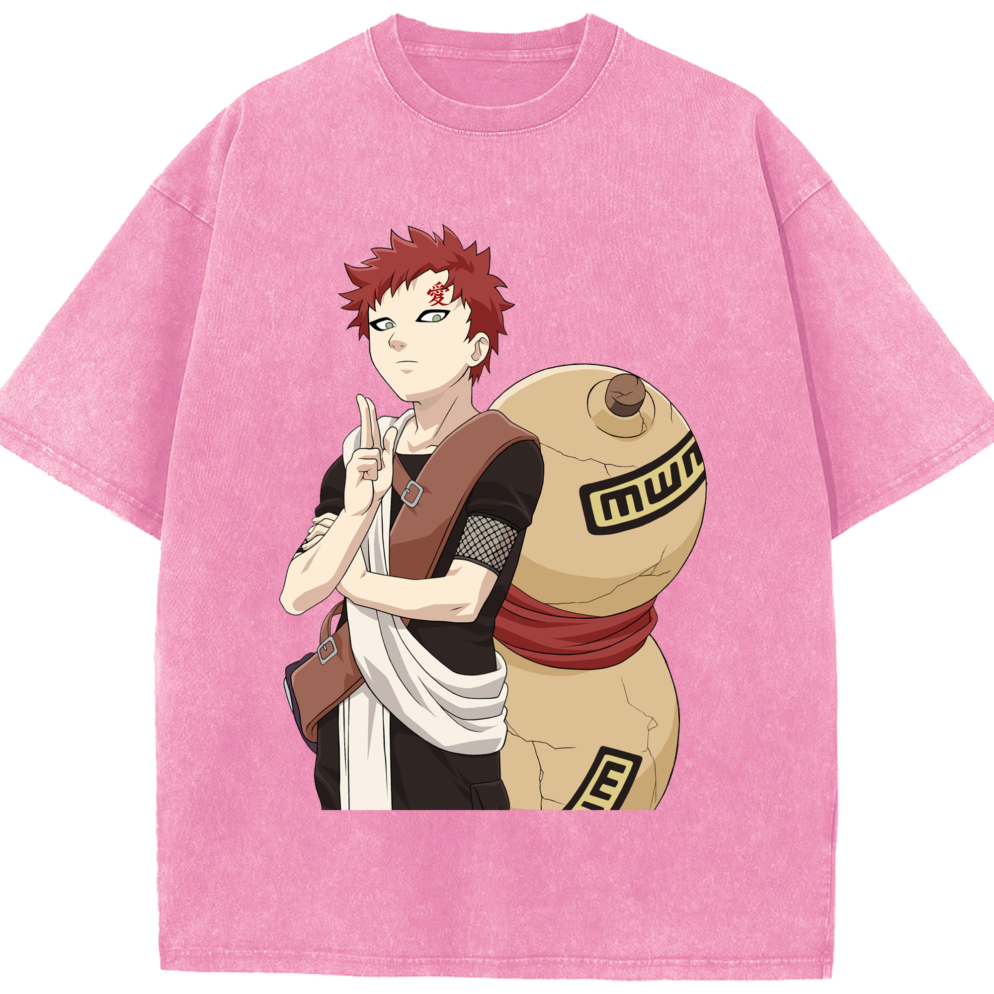 NARUTO -ナルト- ガアラ Gaara 綿100% ヴィンテージ風 半袖Tシャツ（フロントプリント）